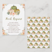 Sage Green en Peach Bloemenpompoenen Baby shower Informatiekaartje (Voorkant / Achterkant)