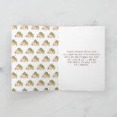 Sage Green en Peach Bloemenpompoenen Verjaardag Bedankkaart (Binnen)