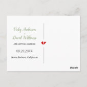 Sage green en peach bruiloft Sparen de foto van de Briefkaart (Achterkant)