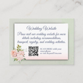 Sage Green en Peach Rozen Informatiekaartje