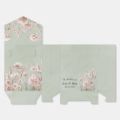 Sage Green en Pink Wildflowers Wedding Bedankdoosjes (Ongevouwen)