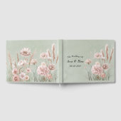 Sage Green en Pink Wildflowers Wedding Gastenboek (Volledig)