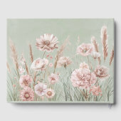 Sage Green en Pink Wildflowers Wedding Gastenboek (Achterkant)