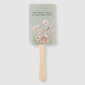 Sage Green en Pink Wildflowers Wedding Handwaaier (Achterkant)