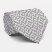 Sage Green en Plum Geometric Deco Cube Stropdas (Opgerold)