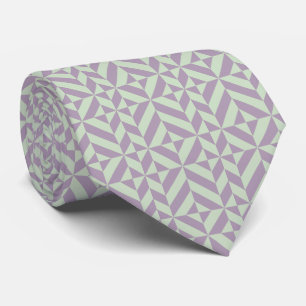 Sage Green en Plum Geometric Deco Cube Stropdas