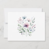 Sage Green en Plum Paarse botanische bruiloft RSVP Kaartje (Achterkant)