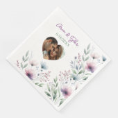 Sage Green en Plum Paarse botanische bruiloft Servet (Hoek)