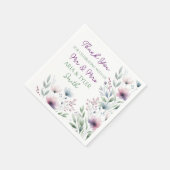 Sage Green en Plum Paarse botanische bruiloft Servet (Hoek)