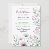 Sage Green en Plum Paarse Botanische Vrijgezellenf Kaart (Voorkant)