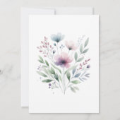 Sage Green en Plum Paarse Botanische Vrijgezellenf Kaart (Achterkant)