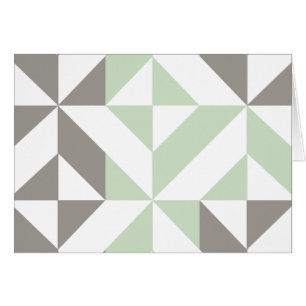 Sage Green en Silver Geometric ZigZag