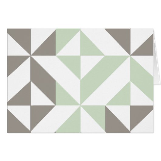 Sage Green en Silver Geometric ZigZag (Voorkant Horizontaal)