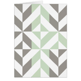 Sage Green en Silver Geometric ZigZag