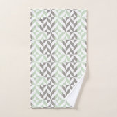 Sage Green en Silver Geometric ZigZag Bad Handdoek (Handdoek)