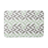 Sage Green en Silver Geometric ZigZag Badmat (Voorkant)