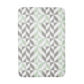 Sage Green en Silver Geometric ZigZag Badmat (Voorkant Verticaal)