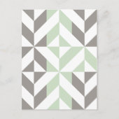 Sage Green en Silver Geometric ZigZag Briefkaart (Voorkant)