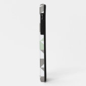 Sage Green en Silver Geometric ZigZag Case-Mate iPhone Case (Achterkant/links)