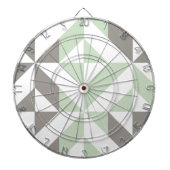 Sage Green en Silver Geometric ZigZag Dartbord (Voorkant)