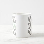 Sage Green en Silver Geometric ZigZag Koffiemok (Center)