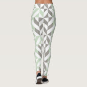 Sage Green en Silver Geometric ZigZag Leggings (Achterkant)