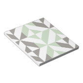 Sage Green en Silver Geometric ZigZag Notitieblok (Schuin)