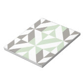 Sage Green en Silver Geometric ZigZag Notitieblok (Linkerzijde)
