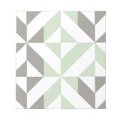 Sage Green en Silver Geometric ZigZag Notitieblok (Voorkant)