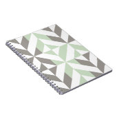 Sage Green en Silver Geometric ZigZag Notitieboek (Rechterzijde)