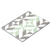 Sage Green en Silver Geometric ZigZag Notitieboek (Linkerzijde)