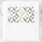Sage Green en Silver Geometric ZigZag Rechthoekige Sticker (Tas)