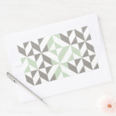 Sage Green en Silver Geometric ZigZag Rechthoekige Sticker (Envelop)