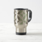 Sage Green en Silver Geometric ZigZag Reisbeker (Voorkant rechts)