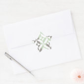 Sage Green en Silver Geometric ZigZag Ster Sticker (Envelop)
