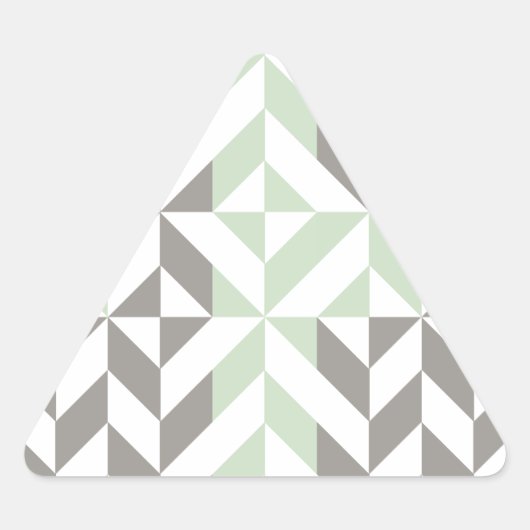 Sage Green en Silver Geometric ZigZag Sticker (Voorkant)