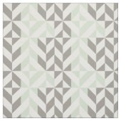 Sage Green en Silver Geometric ZigZag Stof (Swatch)