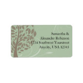 Sage Green en Soft Brown, gestileerde eco-boom Etiket (Voorkant)