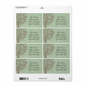 Sage Green en Soft Brown, gestileerde eco-boom Etiket (Full Sheet)