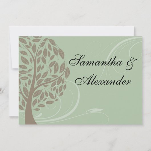 Sage Green en Soft Brown, gestileerde eco-boom Kaart (Achterkant)