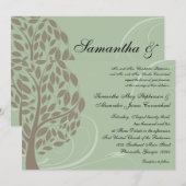 Sage Green en Soft Brown, gestileerde eco-boom Kaart (Voorkant / Achterkant)