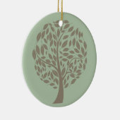 Sage Green en Soft Brown, gestileerde eco-boom Keramisch Ornament (Rechts)