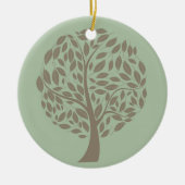 Sage Green en Soft Brown, gestileerde eco-boom Keramisch Ornament (Voorkant)