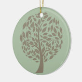 Sage Green en Soft Brown, gestileerde eco-boom Keramisch Ornament (Links)