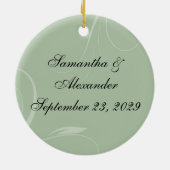 Sage Green en Soft Brown, gestileerde eco-boom Keramisch Ornament (Achterkant)