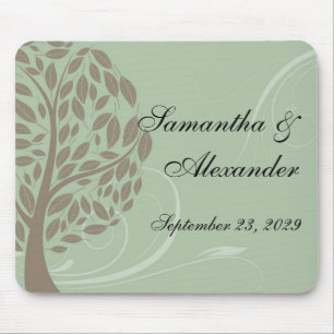 Sage Green en Soft Brown, gestileerde eco-boom Muismat