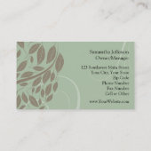Sage Green en Soft Brown, gestileerde eco-boom Visitekaartje (Achterkant)