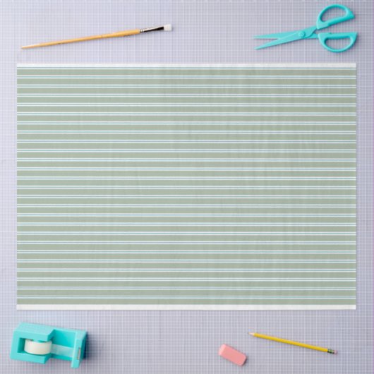 Sage Green- en Turquoise Stripes Tissuepapier (Craft)