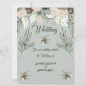 Sage Green en Vanilla Cream Wedding Kaart (Voorkant)