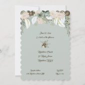 Sage Green en Vanilla Cream Wedding Kaart (Achterkant)